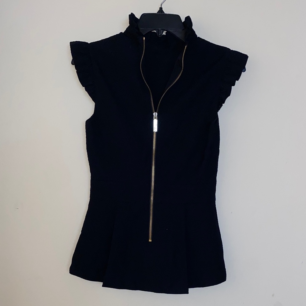 Ted Baker London Black Ruffle Sleeve Blouse